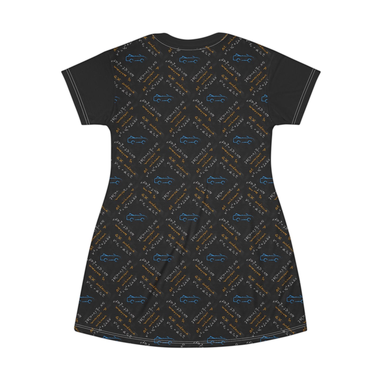 T-Shirt Dress | Physics Chalkboard: Kinematic Equations | Science Teacher Tunic