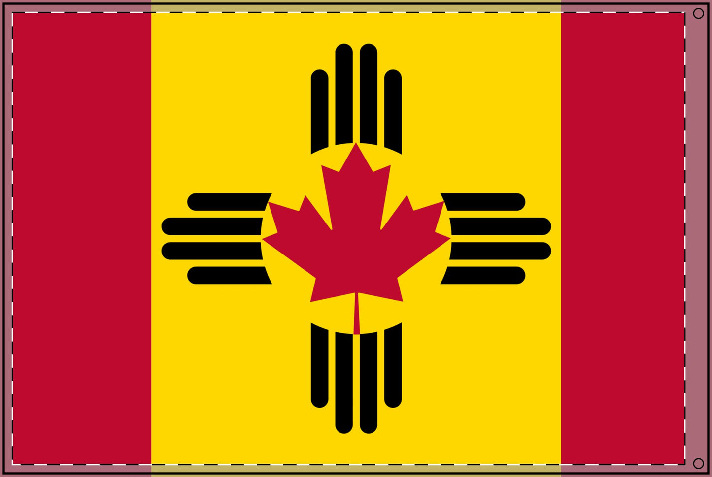 Double Sided Flag - New Mexico & Canadian Flag Mashup