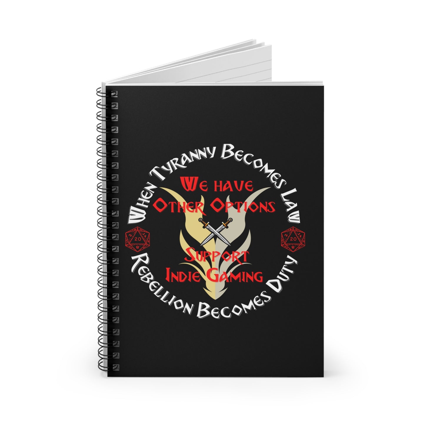 Tabletop RPG | Indie Gaming | Dragon Spiral Notebook - Ruled Line