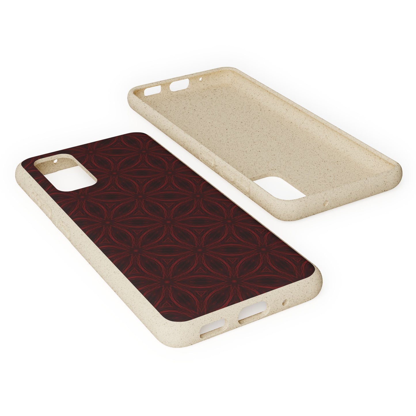 Deep Burgundy and Black Patterned Biodegradable Phone Case
