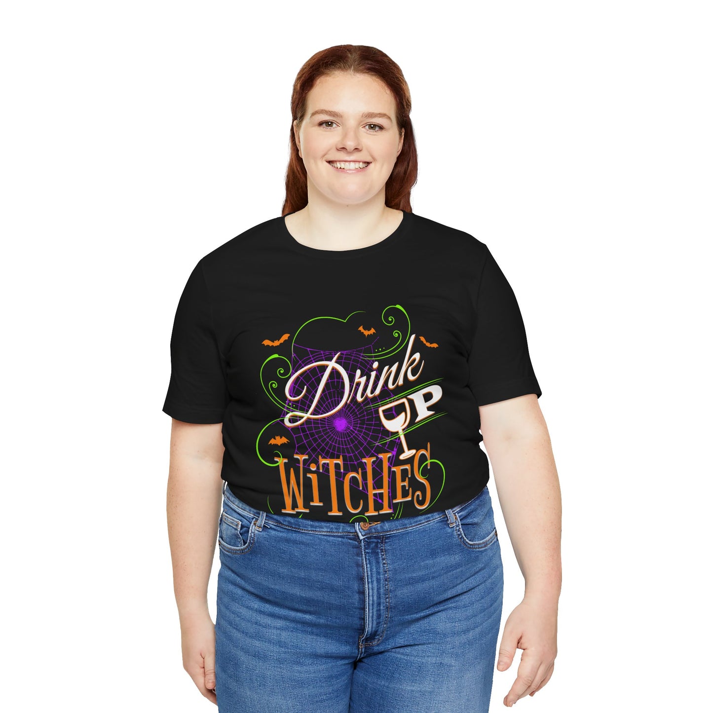 Drink Up Witches | Funny Halloween Spiderwebs and Bats T-Shirt