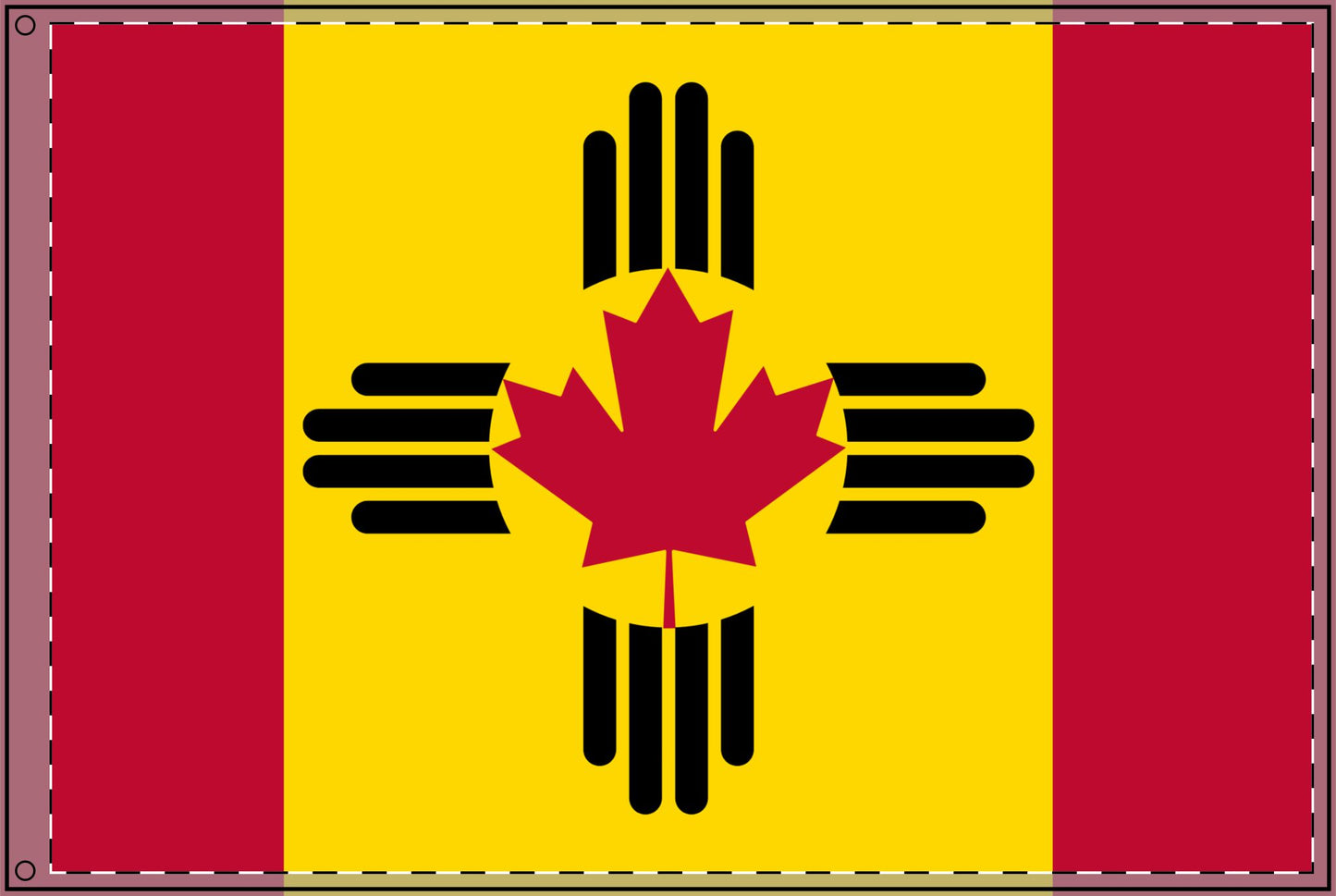 Double Sided Flag - New Mexico & Canadian Flag Mashup