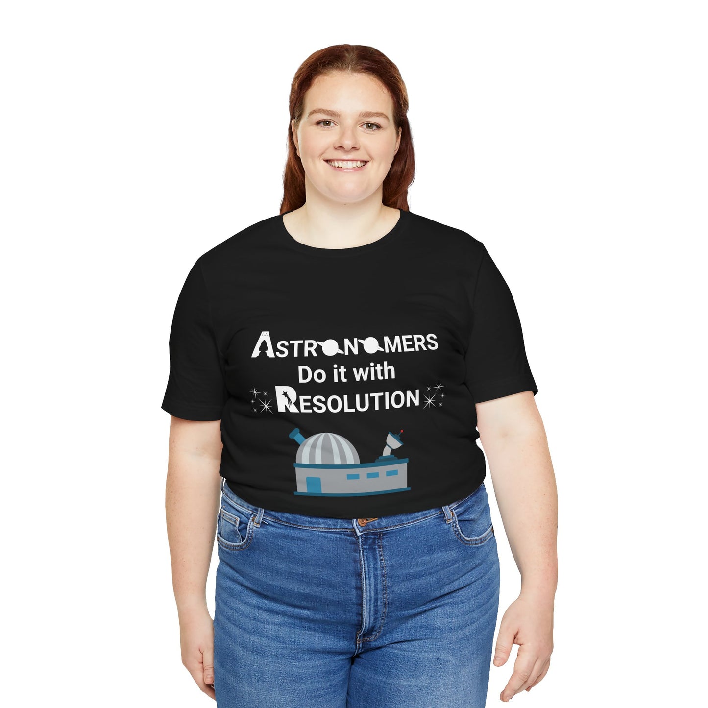 Funny Minimalist Astronomy T-Shirt | Astronomers Do It with Resolution