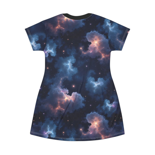 Nebulae Tunic Dress | Cosmic Print for Astronomy Lovers