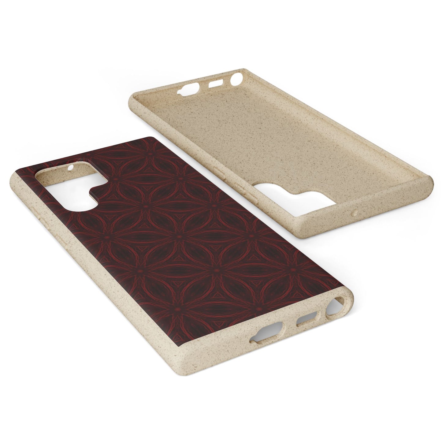 Deep Burgundy and Black Patterned Biodegradable Phone Case