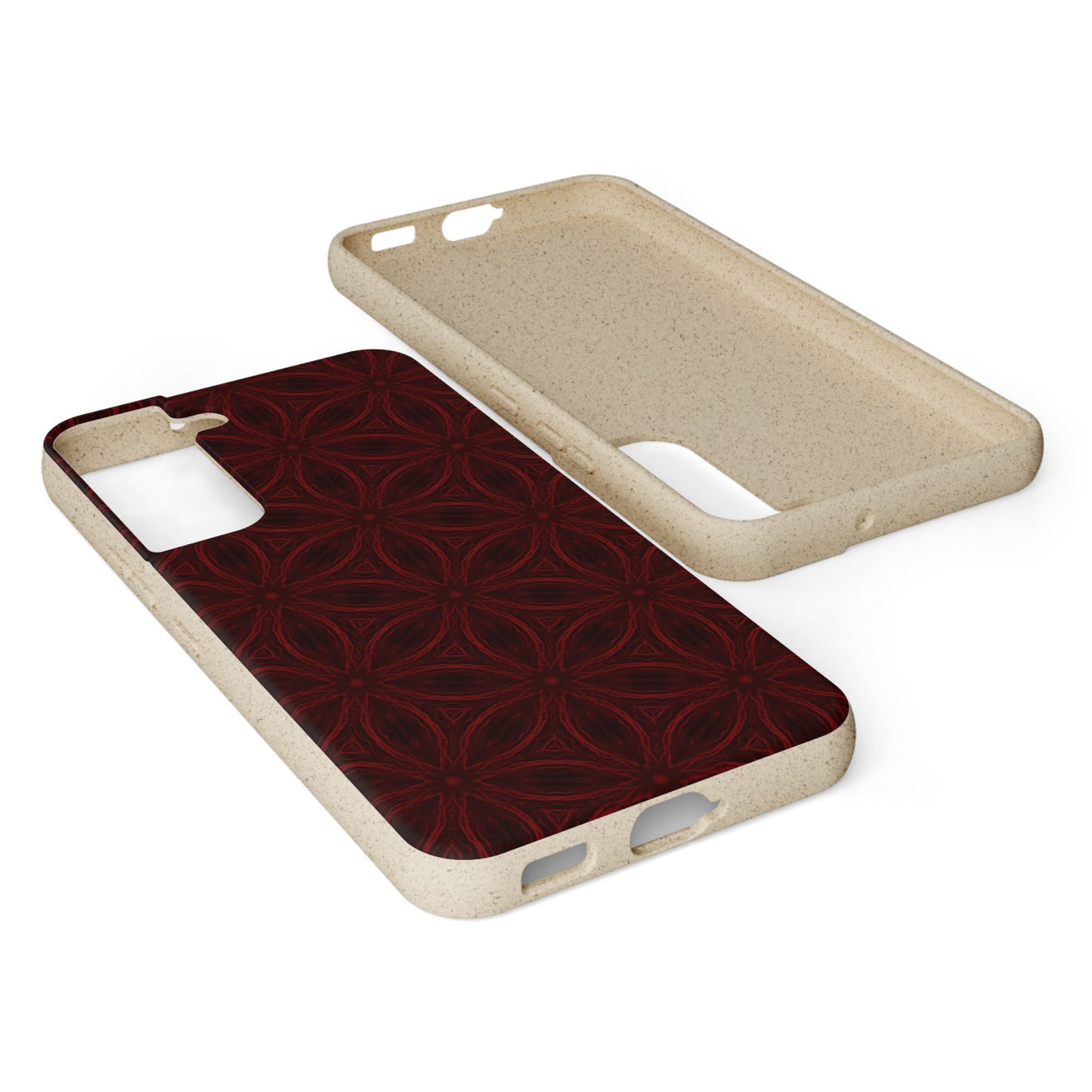 Deep Burgundy and Black Patterned Biodegradable Phone Case