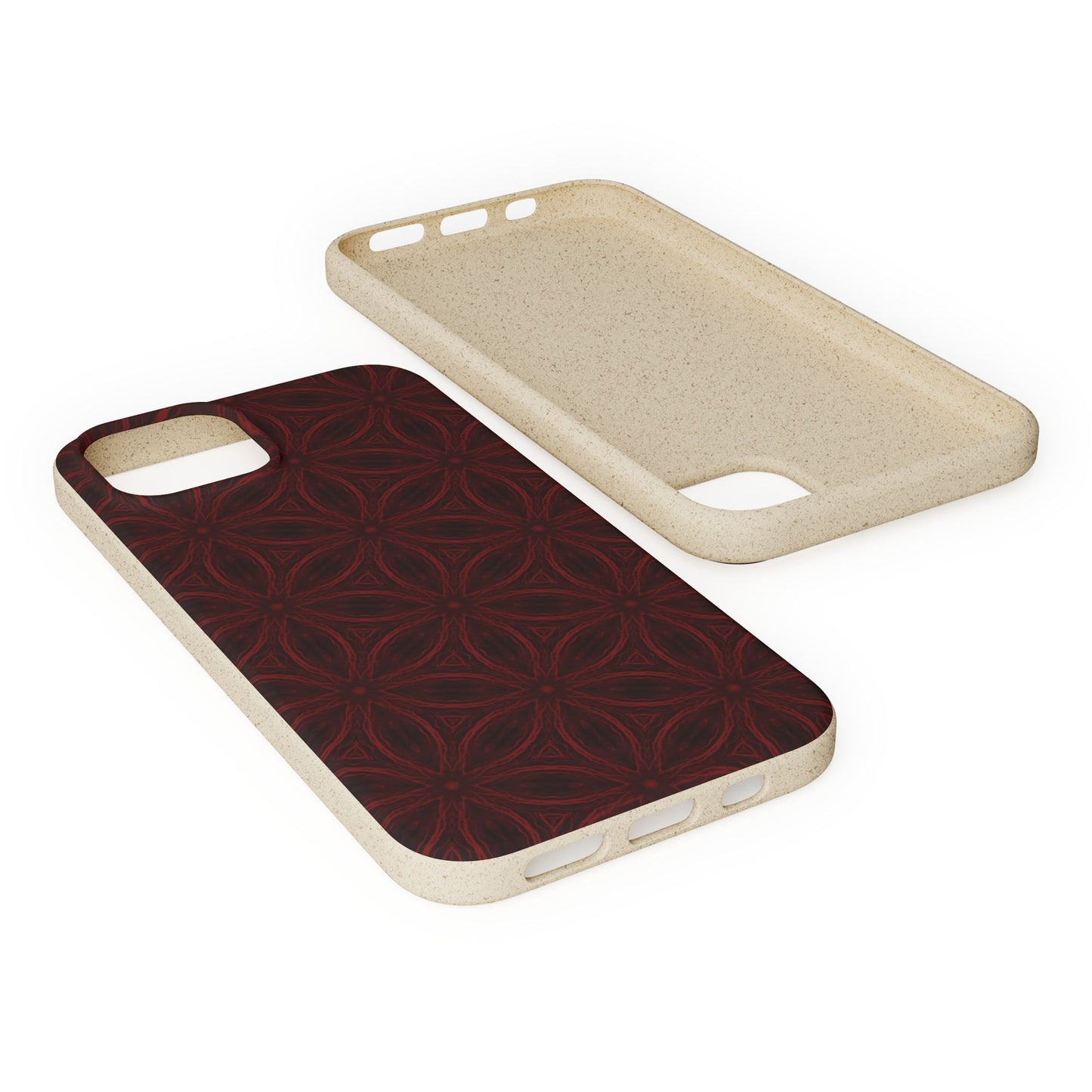 Deep Burgundy and Black Patterned Biodegradable Phone Case