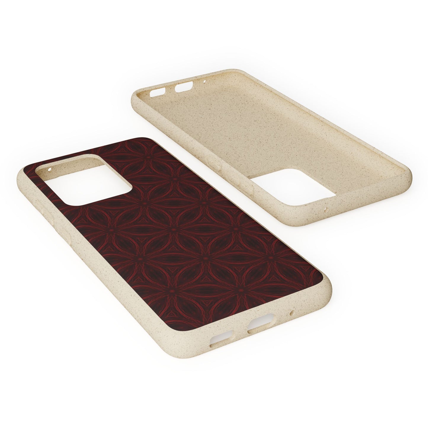 Deep Burgundy and Black Patterned Biodegradable Phone Case