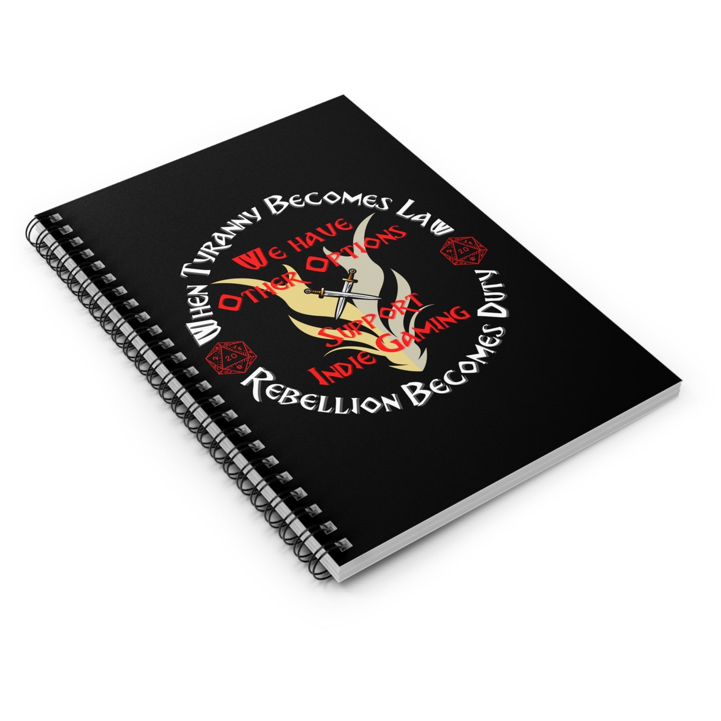 Tabletop RPG | Indie Gaming | Dragon Spiral Notebook - Ruled Line