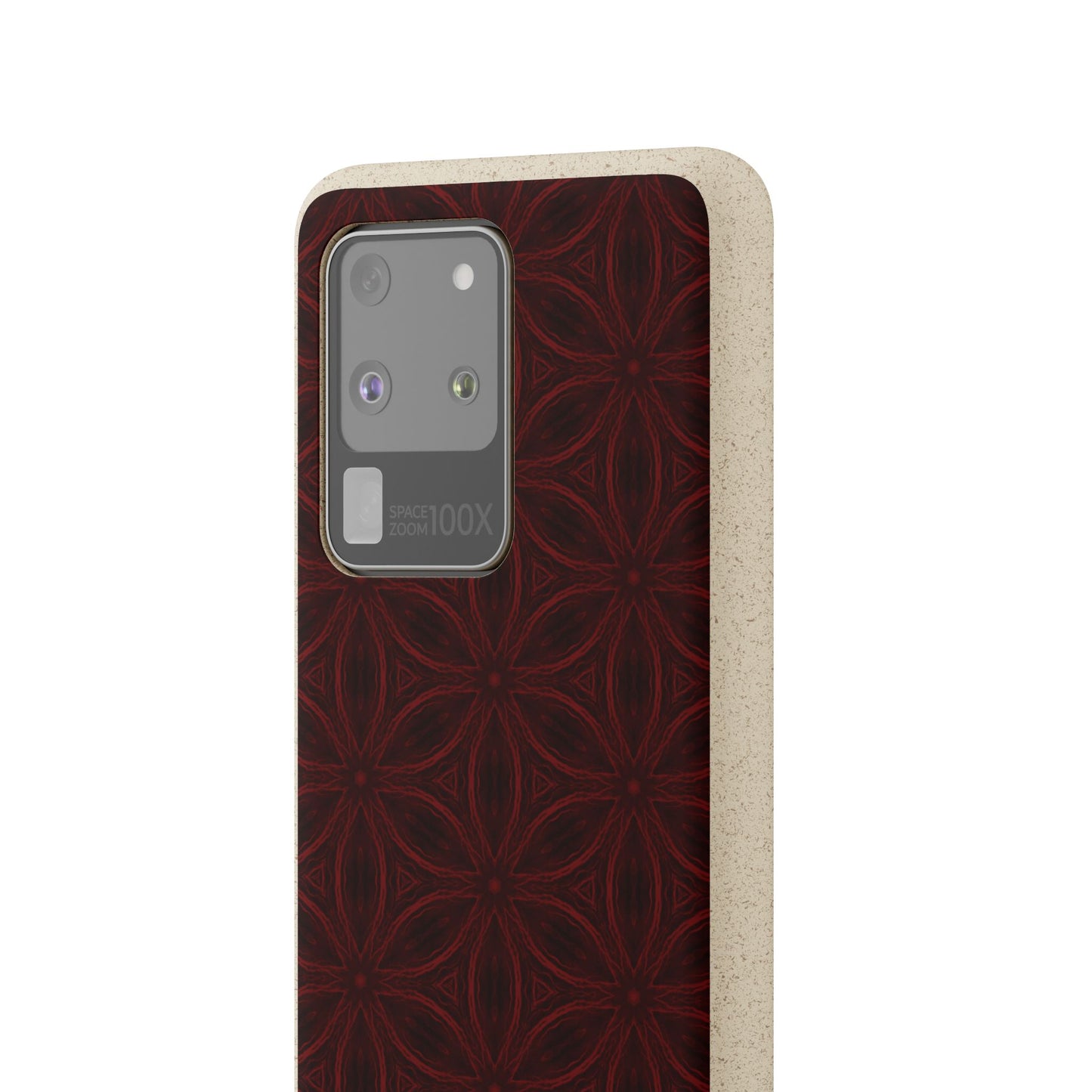 Deep Burgundy and Black Patterned Biodegradable Phone Case
