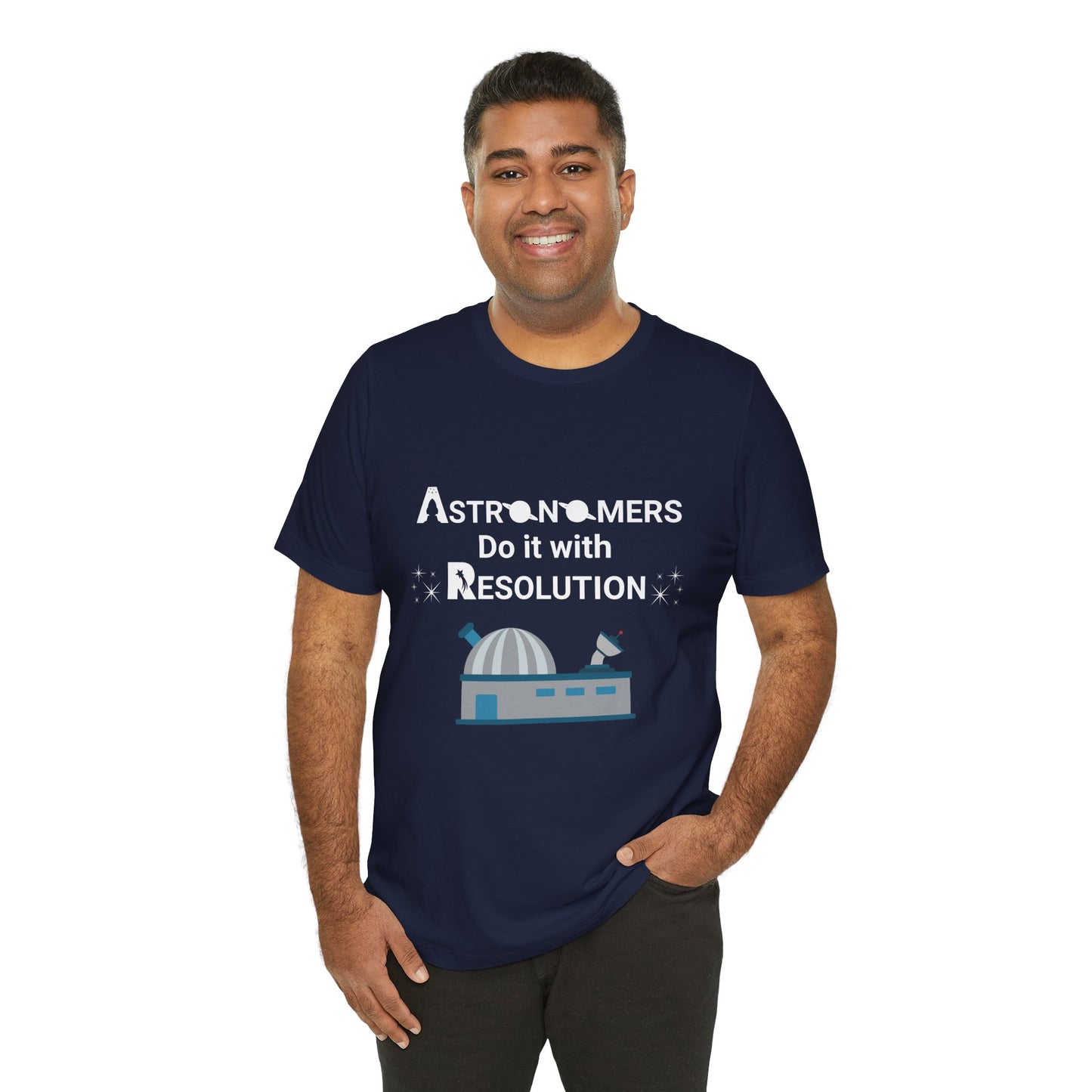 Funny Minimalist Astronomy T-Shirt | Astronomers Do It with Resolution
