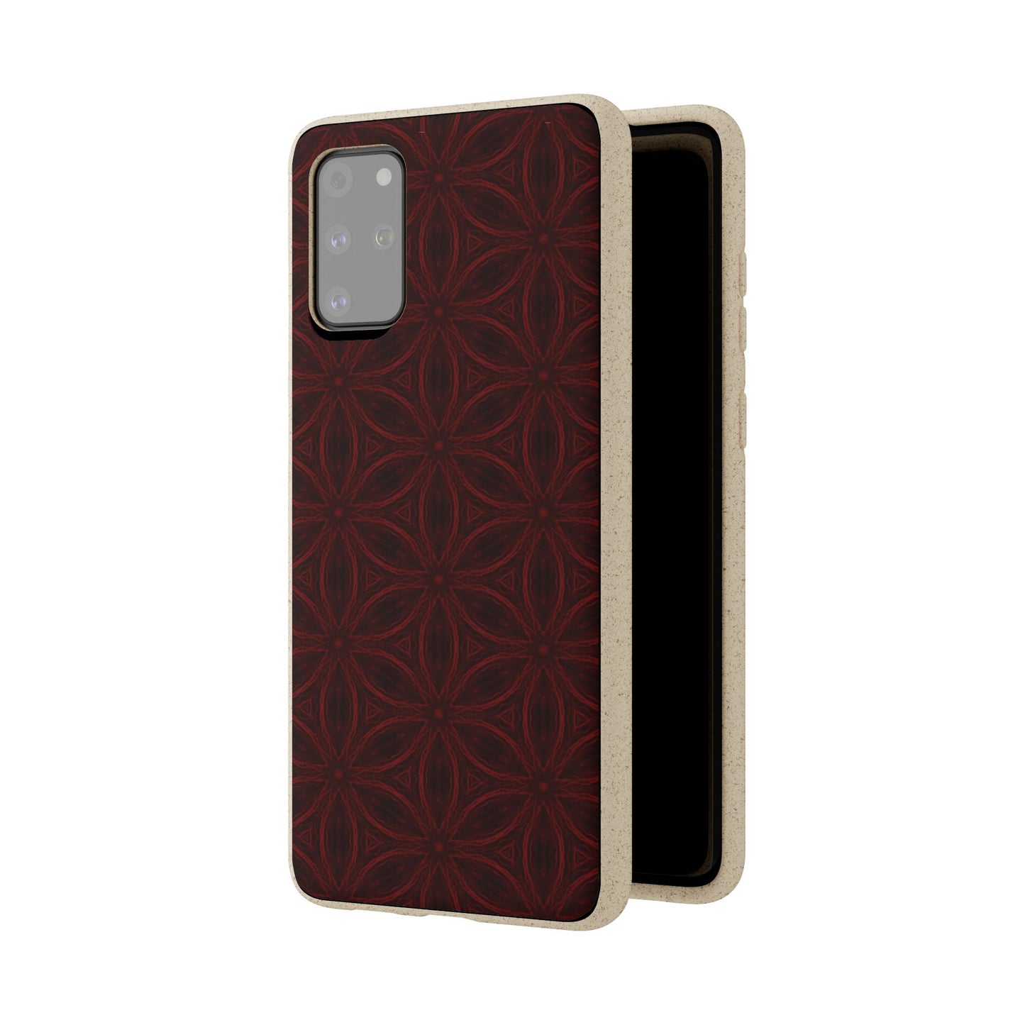 Deep Burgundy and Black Patterned Biodegradable Phone Case