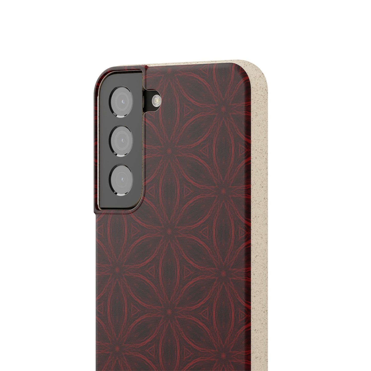 Deep Burgundy and Black Patterned Biodegradable Phone Case