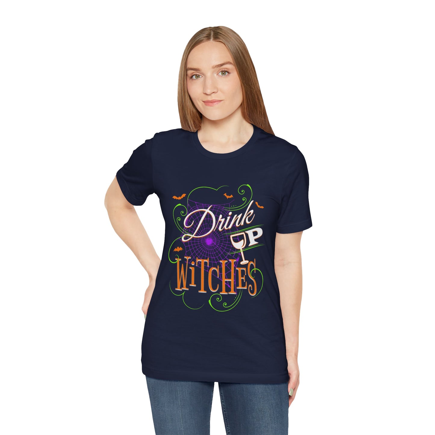Drink Up Witches | Funny Halloween Spiderwebs and Bats T-Shirt