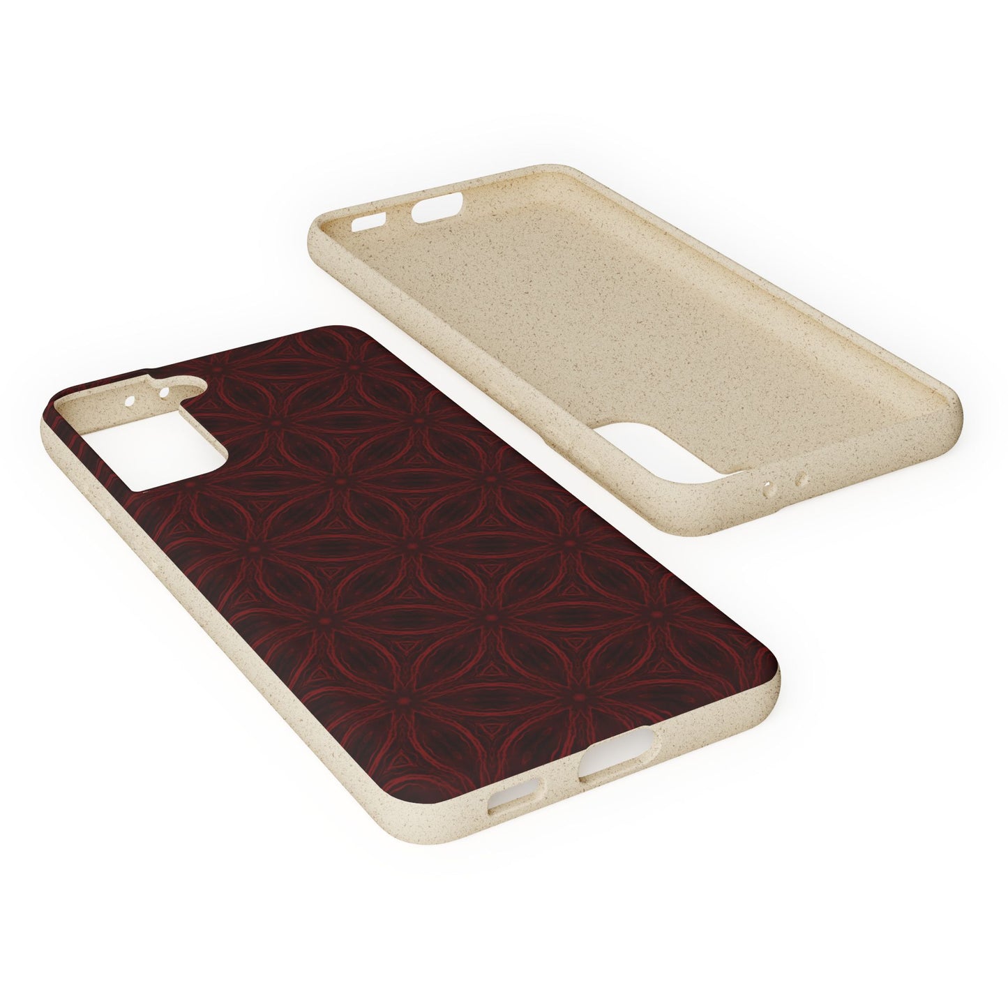 Deep Burgundy and Black Patterned Biodegradable Phone Case
