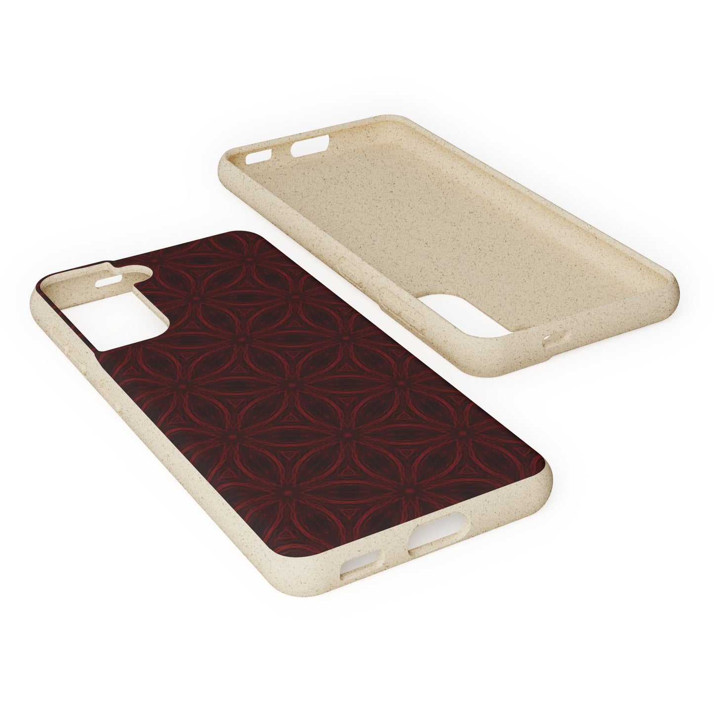 Deep Burgundy and Black Patterned Biodegradable Phone Case