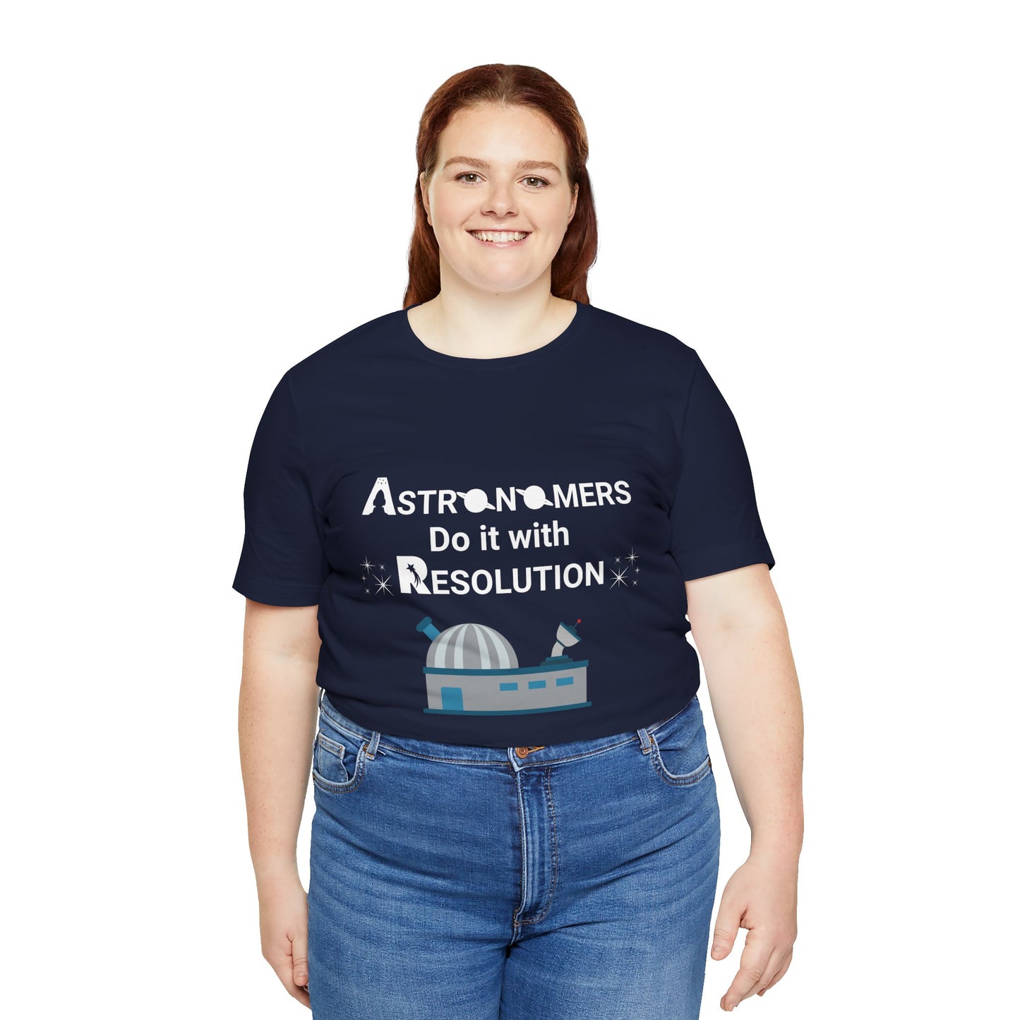 Funny Minimalist Astronomy T-Shirt | Astronomers Do It with Resolution