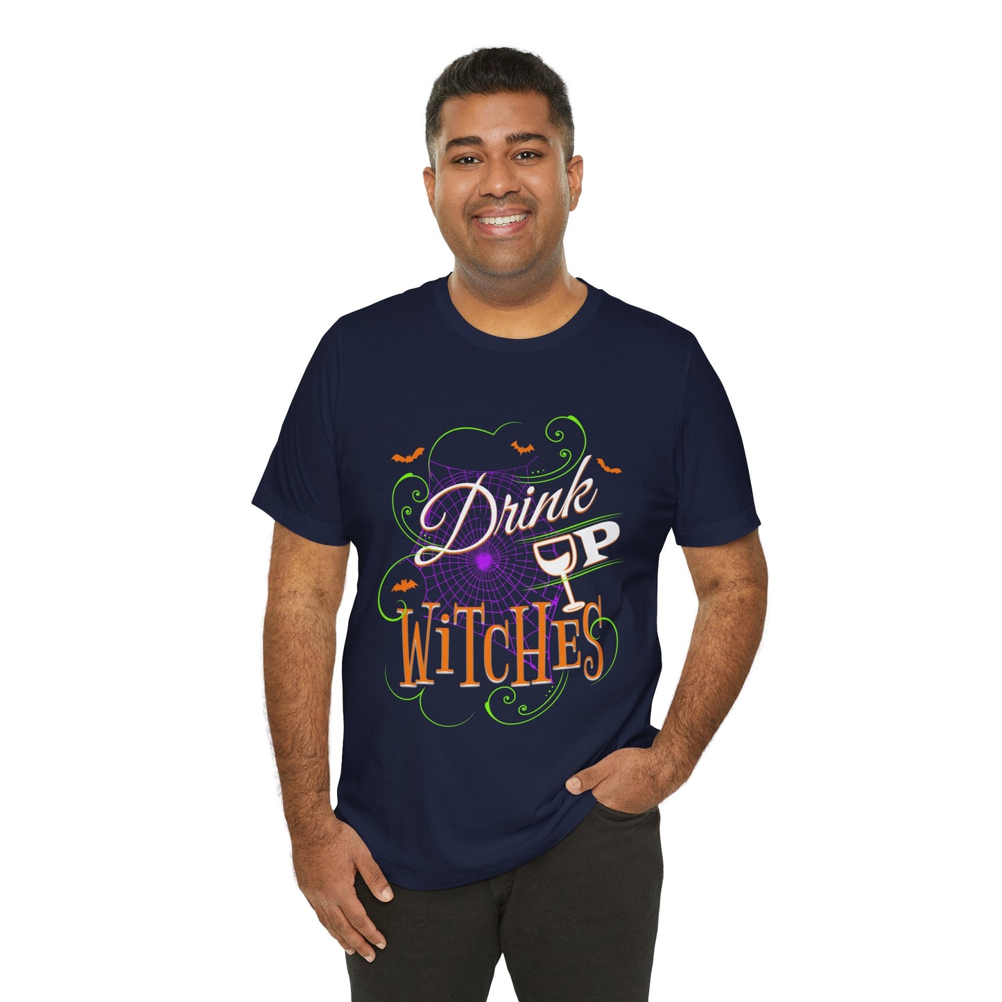 Drink Up Witches | Funny Halloween Spiderwebs and Bats T-Shirt