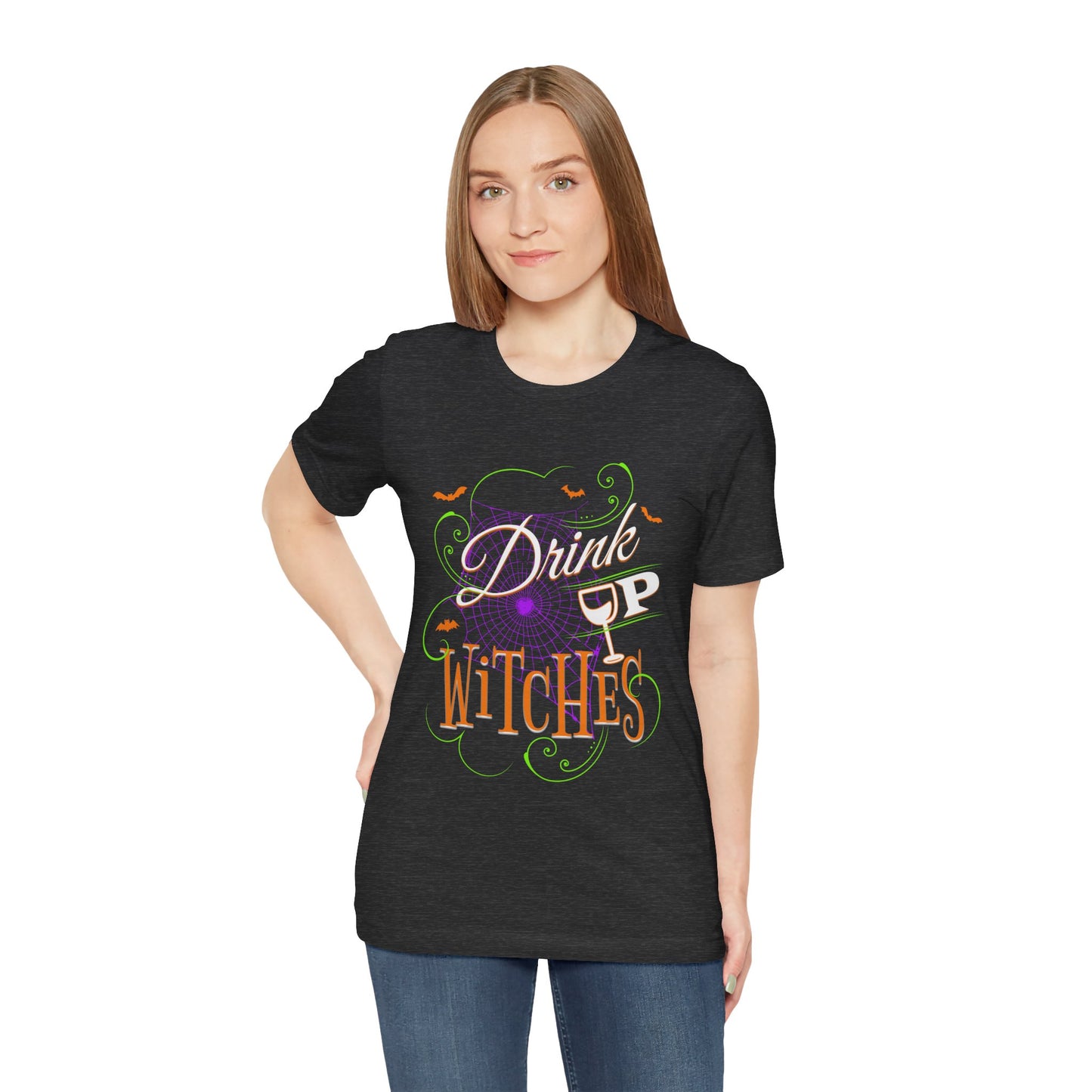Drink Up Witches | Funny Halloween Spiderwebs and Bats T-Shirt