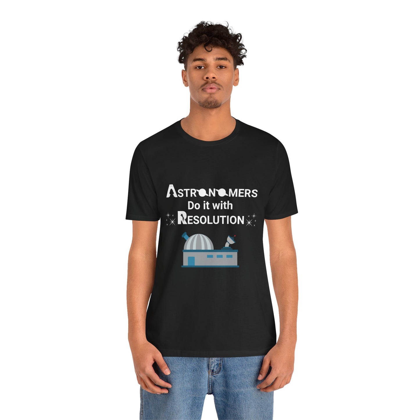 Funny Minimalist Astronomy T-Shirt | Astronomers Do It with Resolution