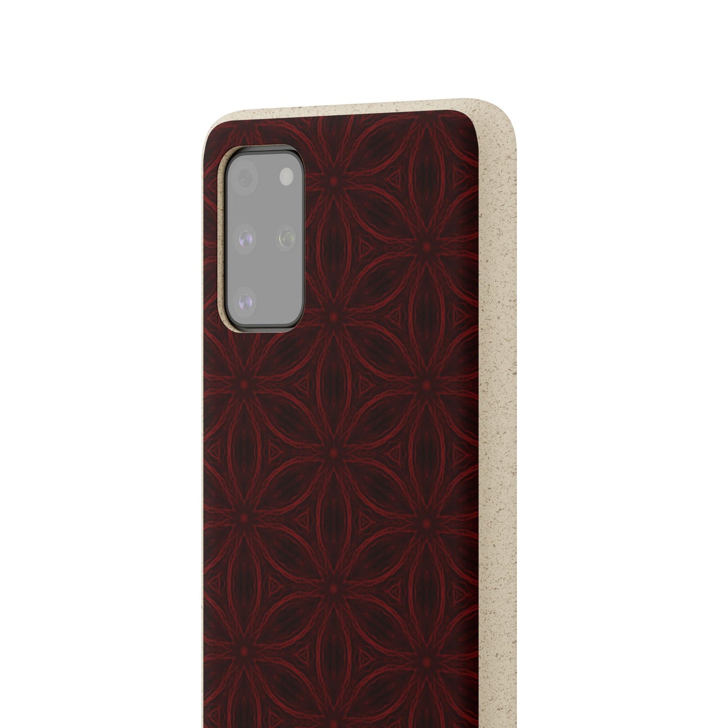 Deep Burgundy and Black Patterned Biodegradable Phone Case