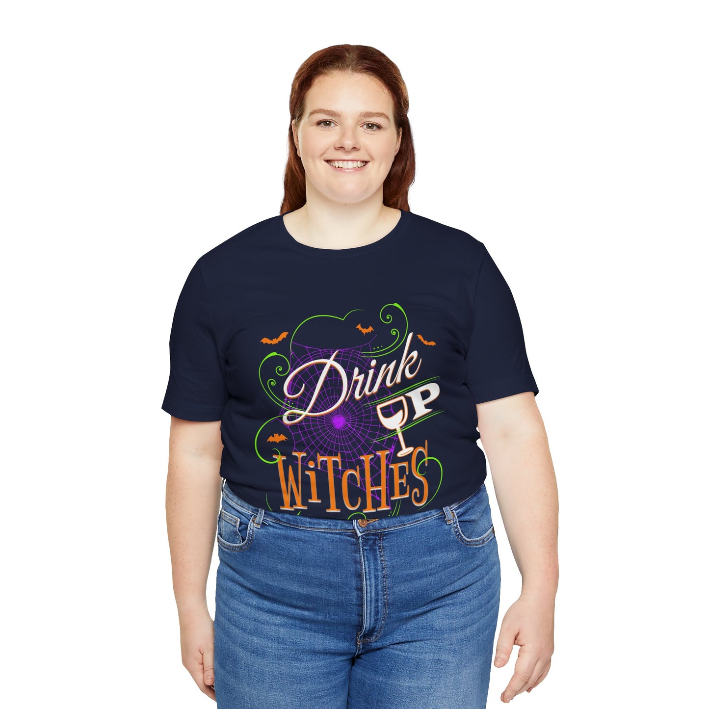 Drink Up Witches | Funny Halloween Spiderwebs and Bats T-Shirt