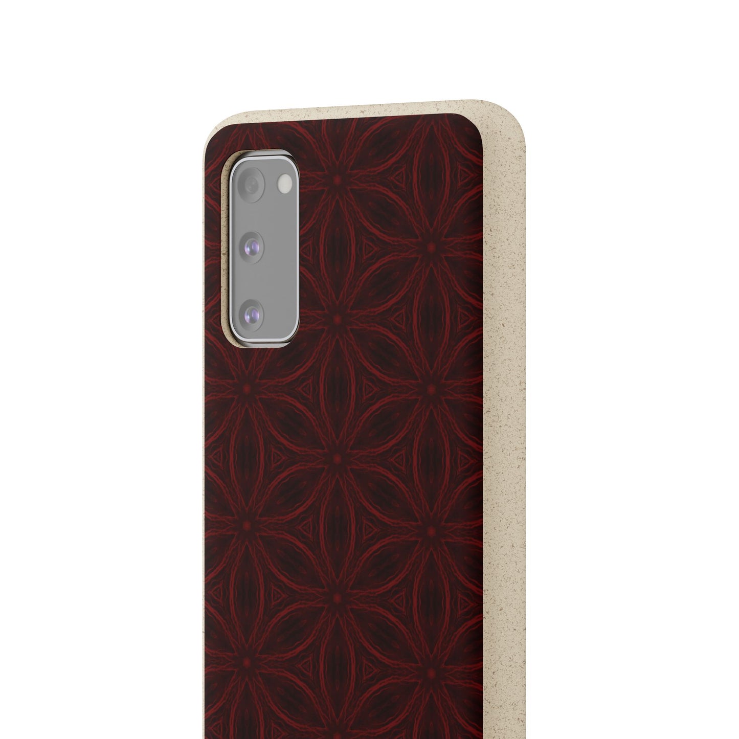 Deep Burgundy and Black Patterned Biodegradable Phone Case