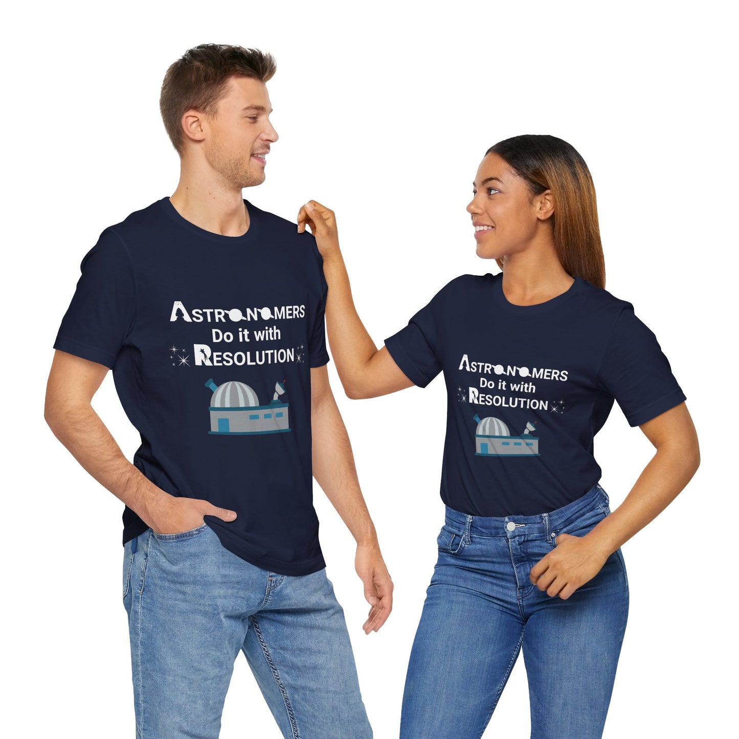 Funny Minimalist Astronomy T-Shirt | Astronomers Do It with Resolution