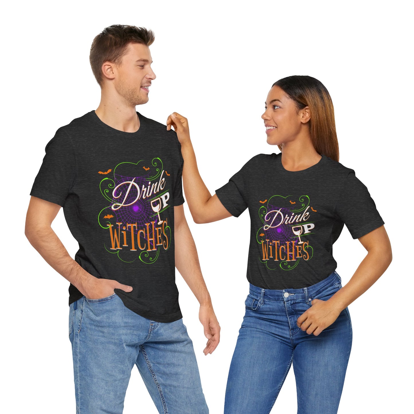 Drink Up Witches | Funny Halloween Spiderwebs and Bats T-Shirt