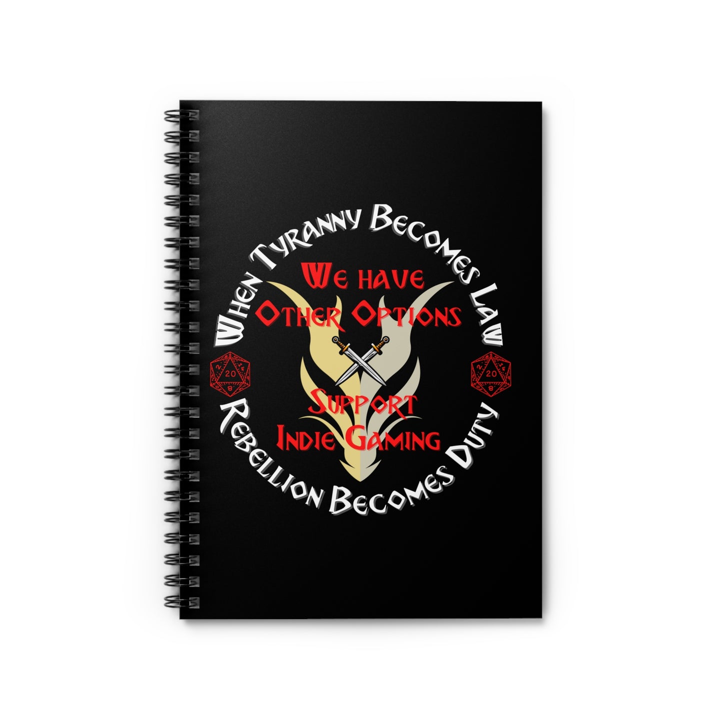 Tabletop RPG | Indie Gaming | Dragon Spiral Notebook - Ruled Line