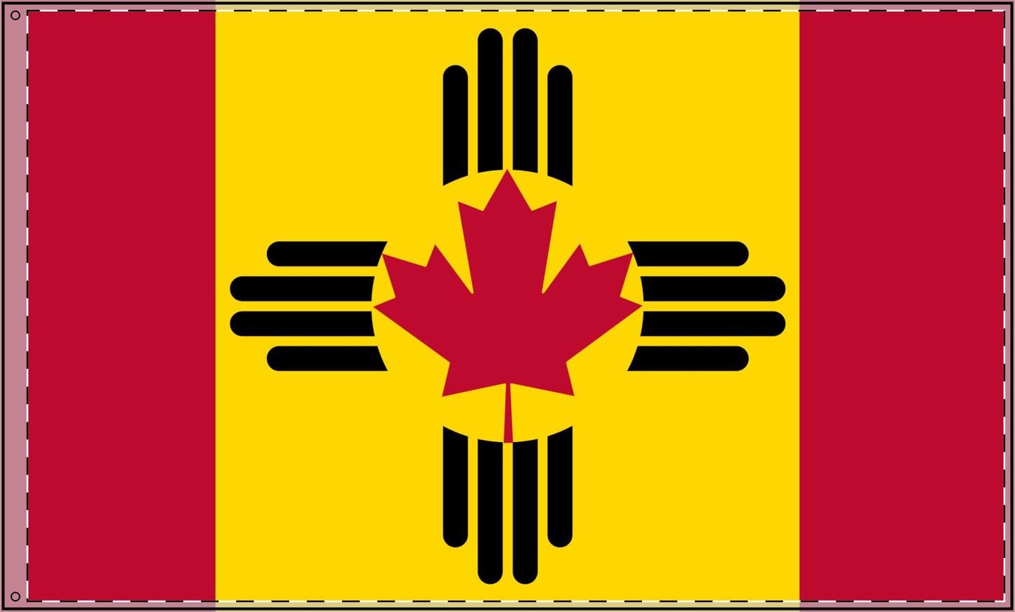 Double Sided Flag - New Mexico & Canadian Flag Mashup