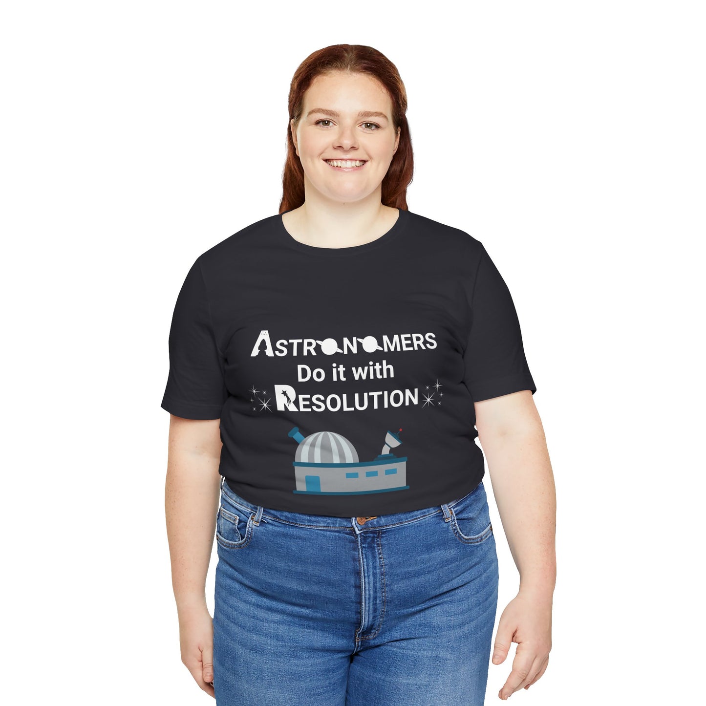 Funny Minimalist Astronomy T-Shirt | Astronomers Do It with Resolution