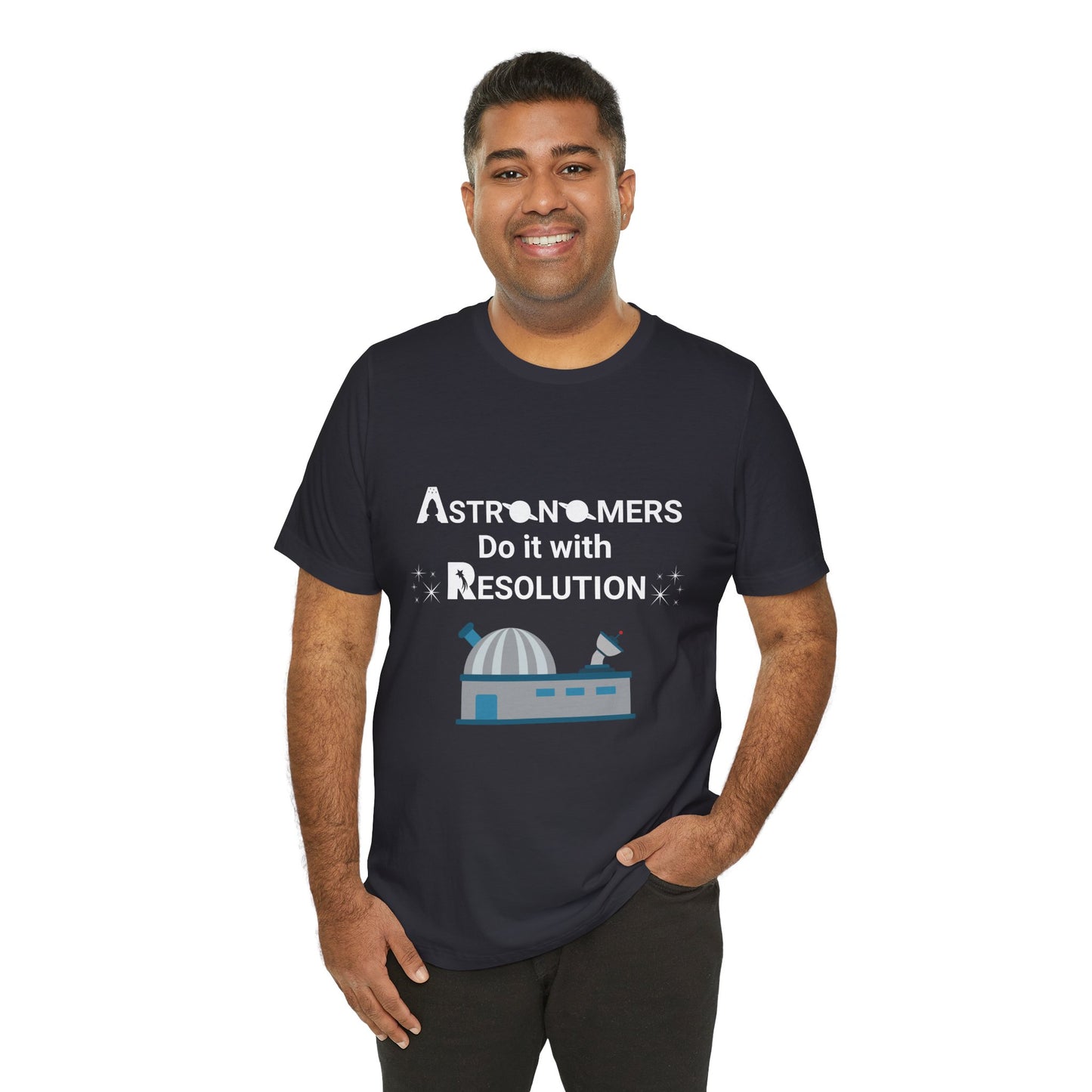 Funny Minimalist Astronomy T-Shirt | Astronomers Do It with Resolution