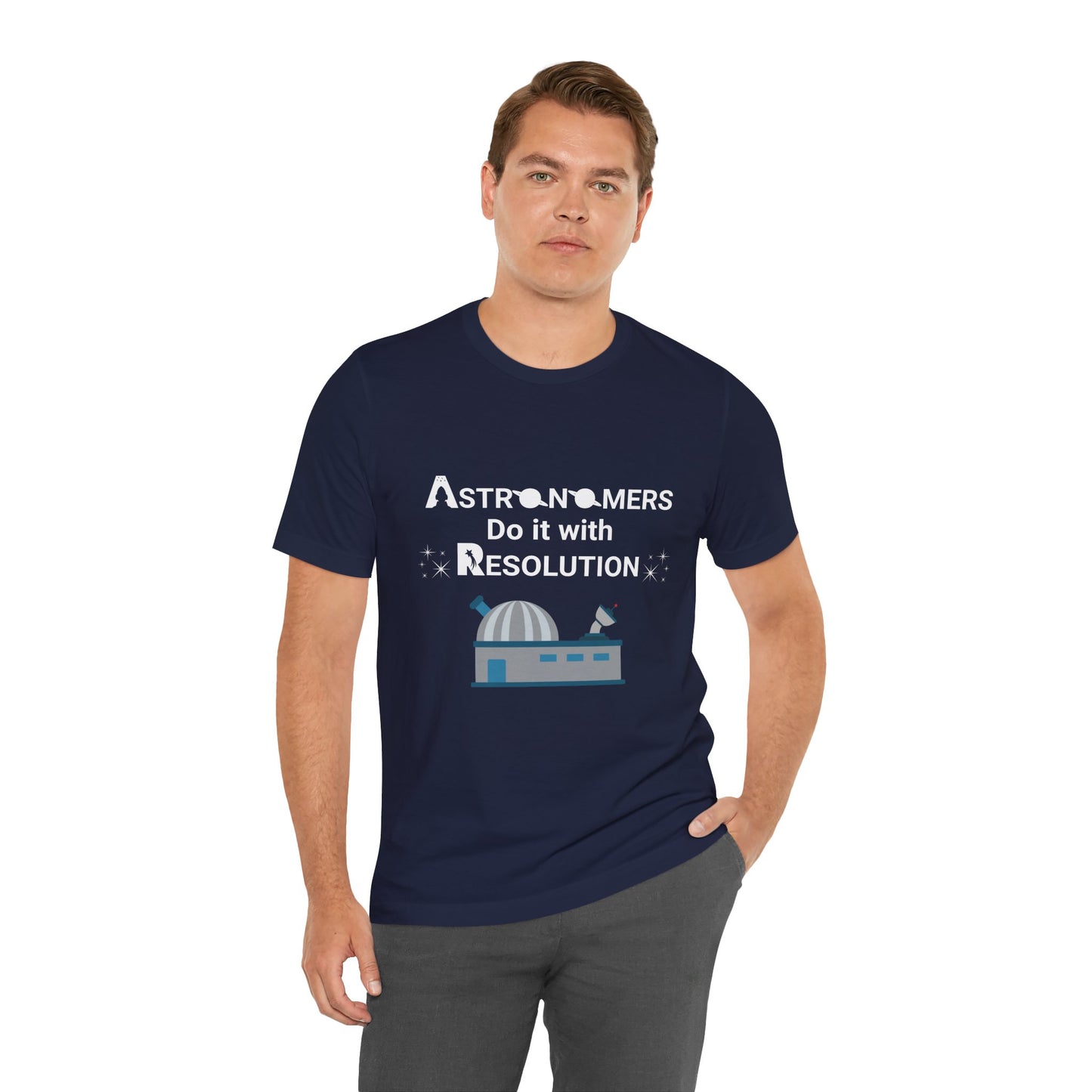 Funny Minimalist Astronomy T-Shirt | Astronomers Do It with Resolution