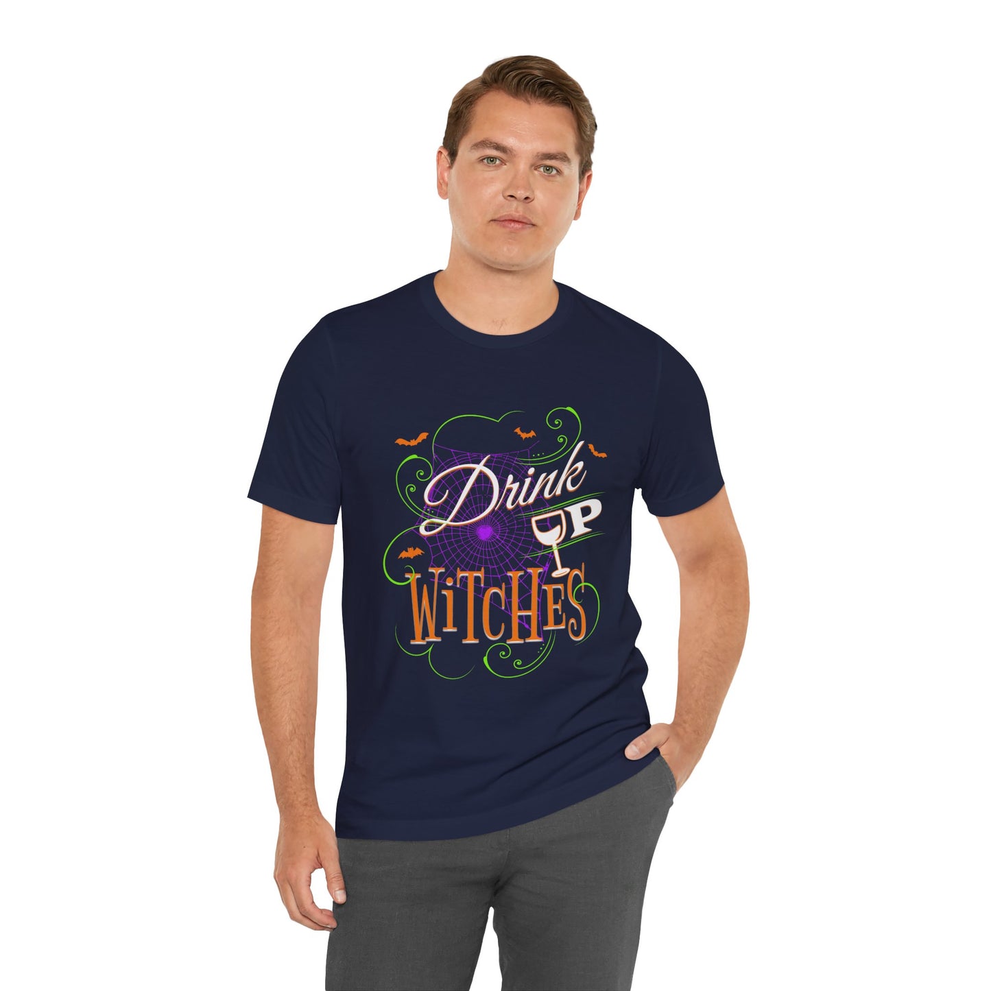 Drink Up Witches | Funny Halloween Spiderwebs and Bats T-Shirt
