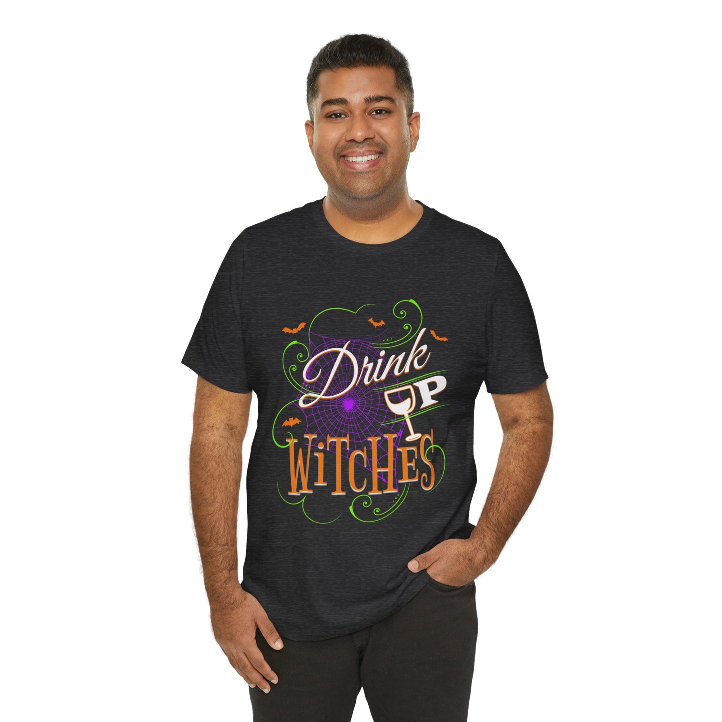 Drink Up Witches | Funny Halloween Spiderwebs and Bats T-Shirt