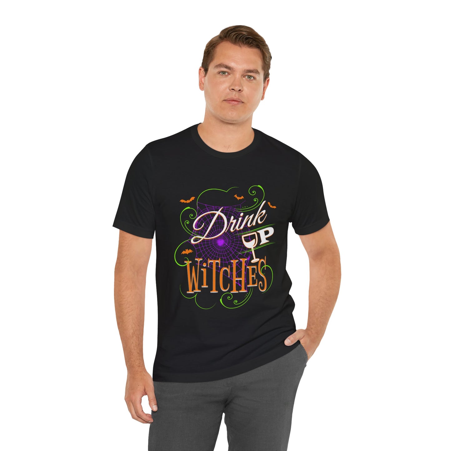 Drink Up Witches | Funny Halloween Spiderwebs and Bats T-Shirt