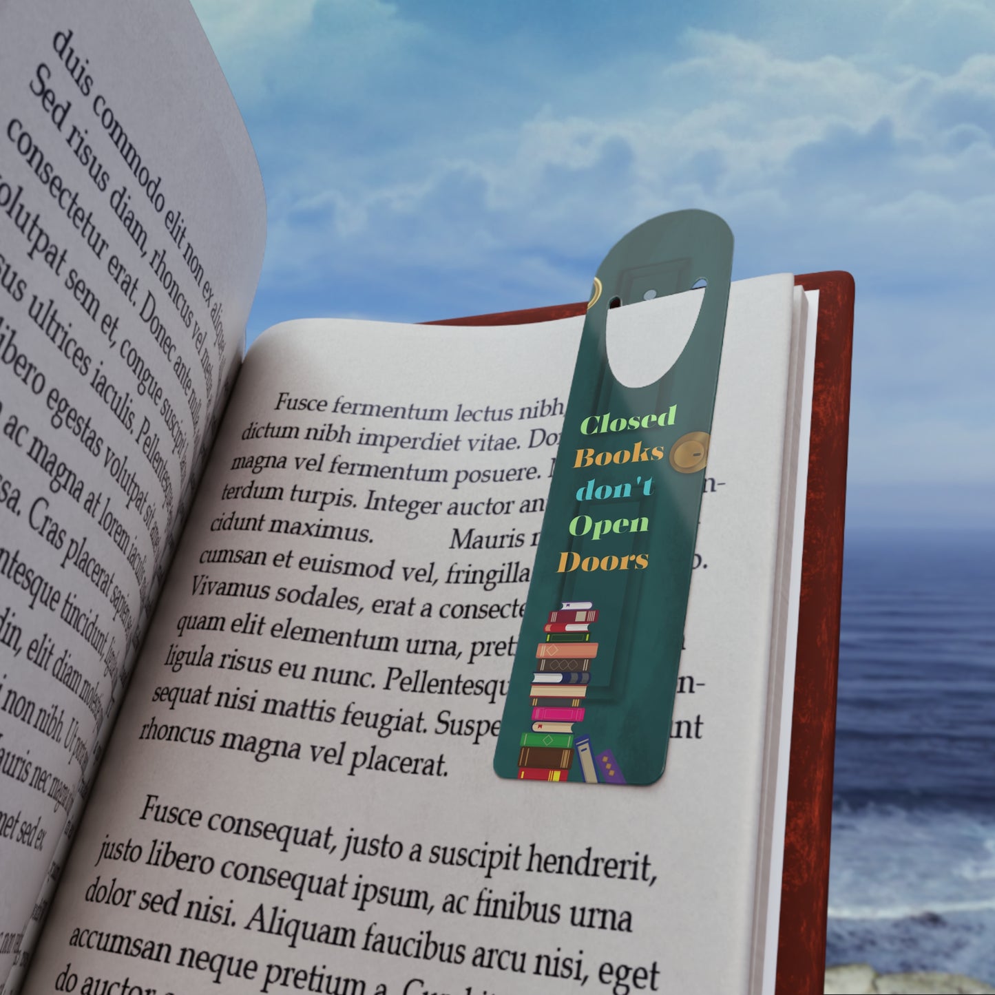 Aluminum Bookmark | Closed Books Don't Open Doors