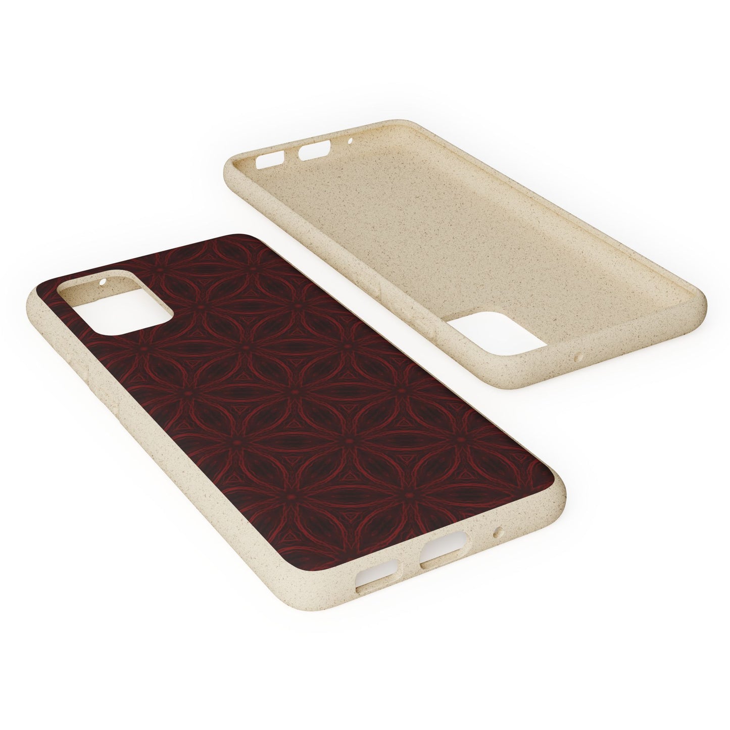 Deep Burgundy and Black Patterned Biodegradable Phone Case
