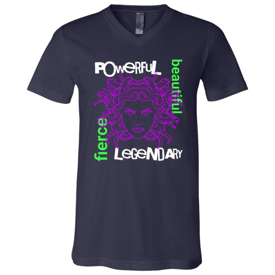 Empowerment Streetwear: Powerful, Fierce, Beautiful Medusa V-Neck Tee