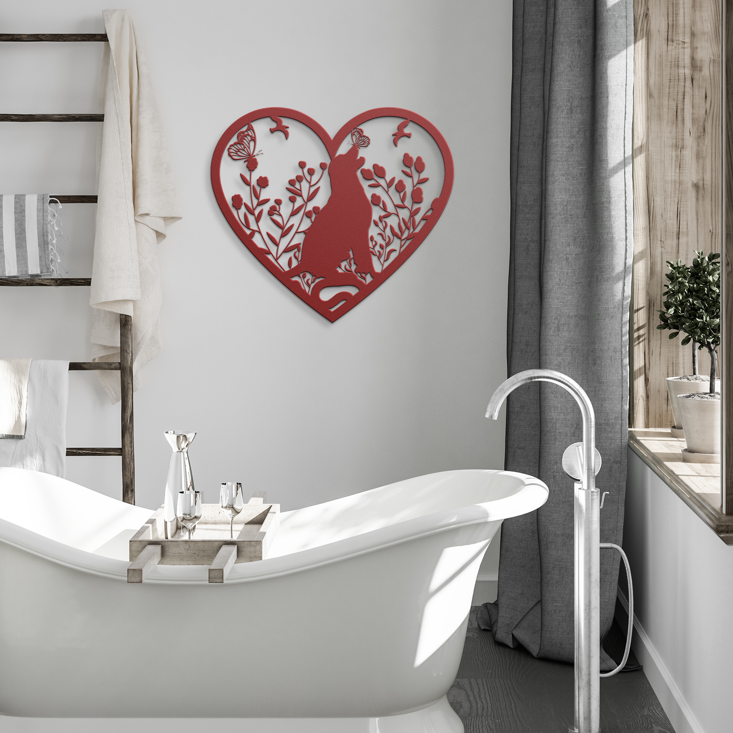 Retriever_Chasing_Butterflies_in_the_Gar_Red_Modern_Bathroom_Mockup.png