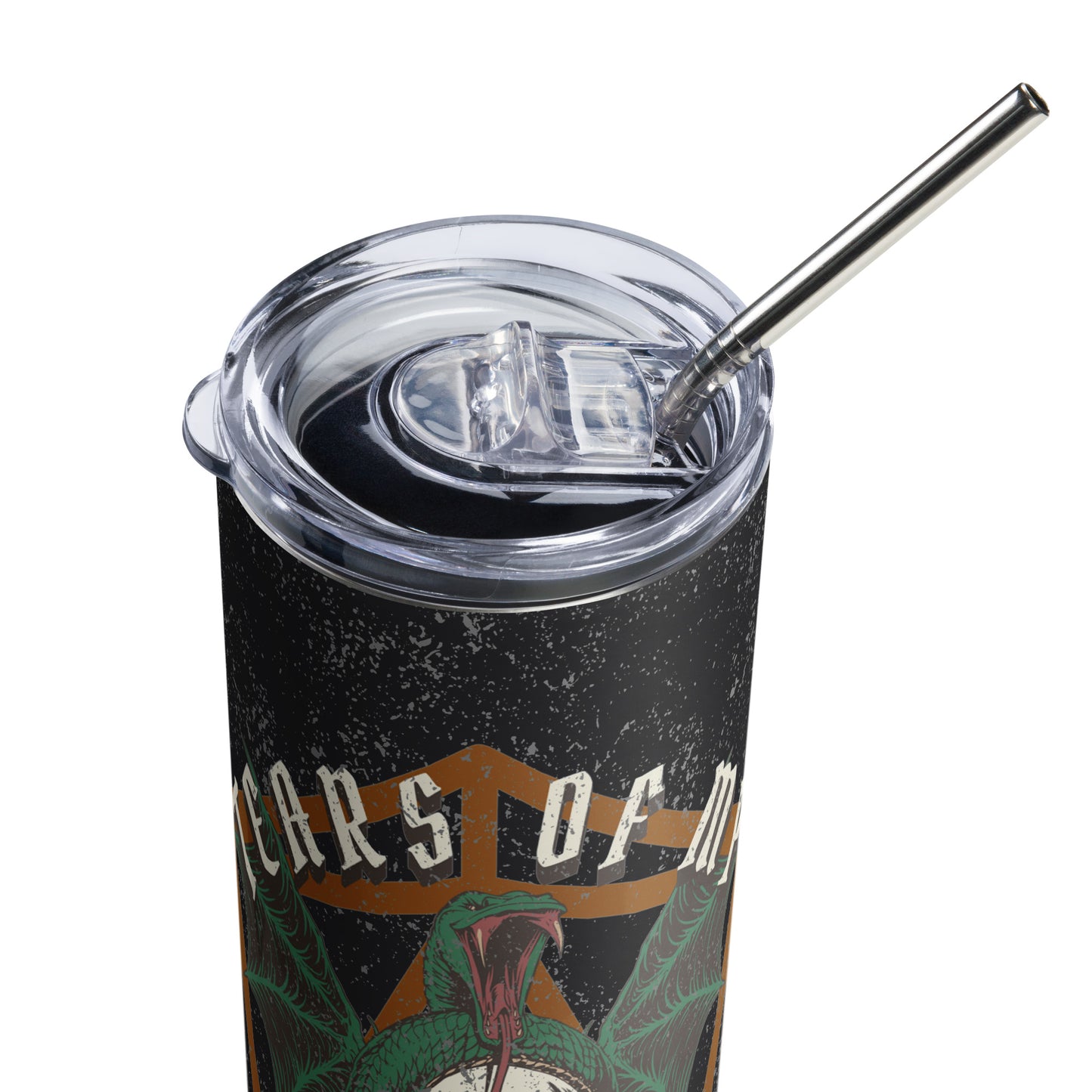 Grunge Wyrm and Vampire Skull Skinny Insulated Tumbler - "Tears of My Players"