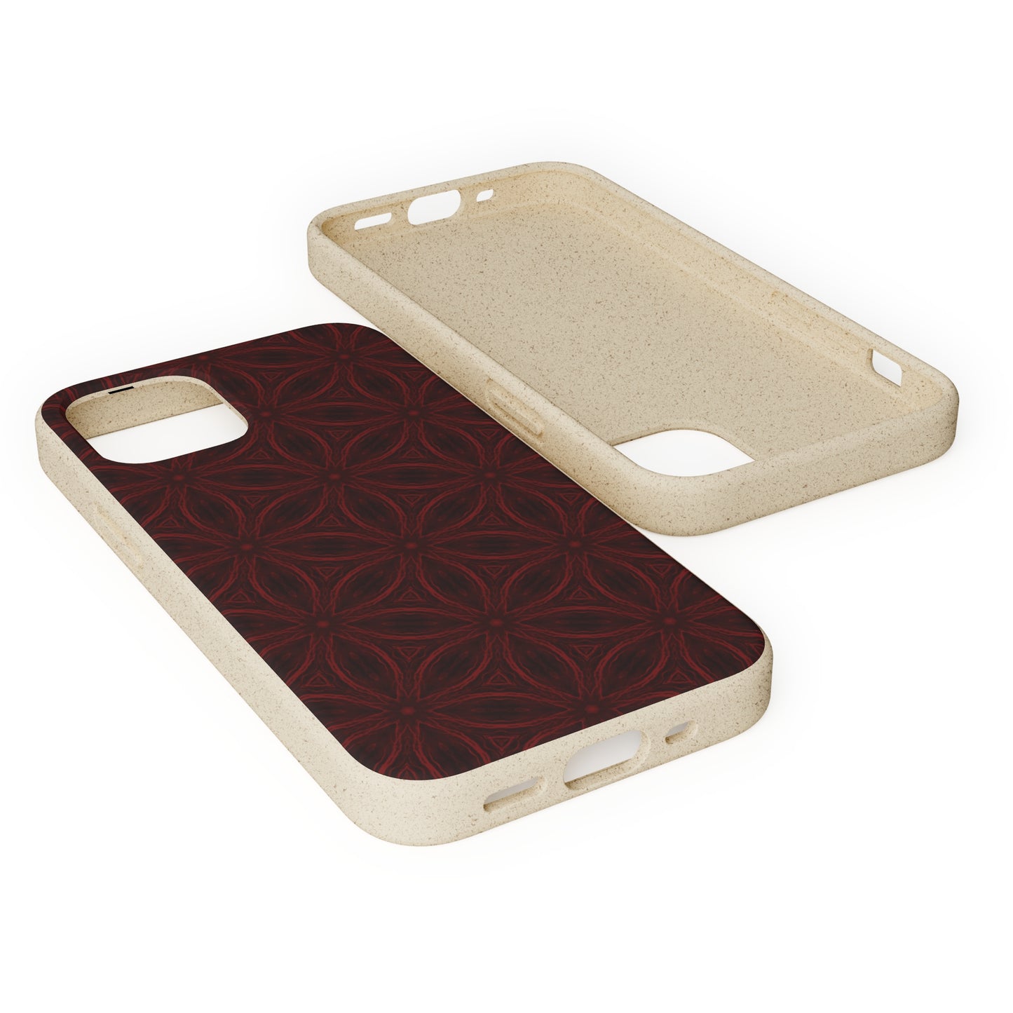 Deep Burgundy and Black Patterned Biodegradable Phone Case