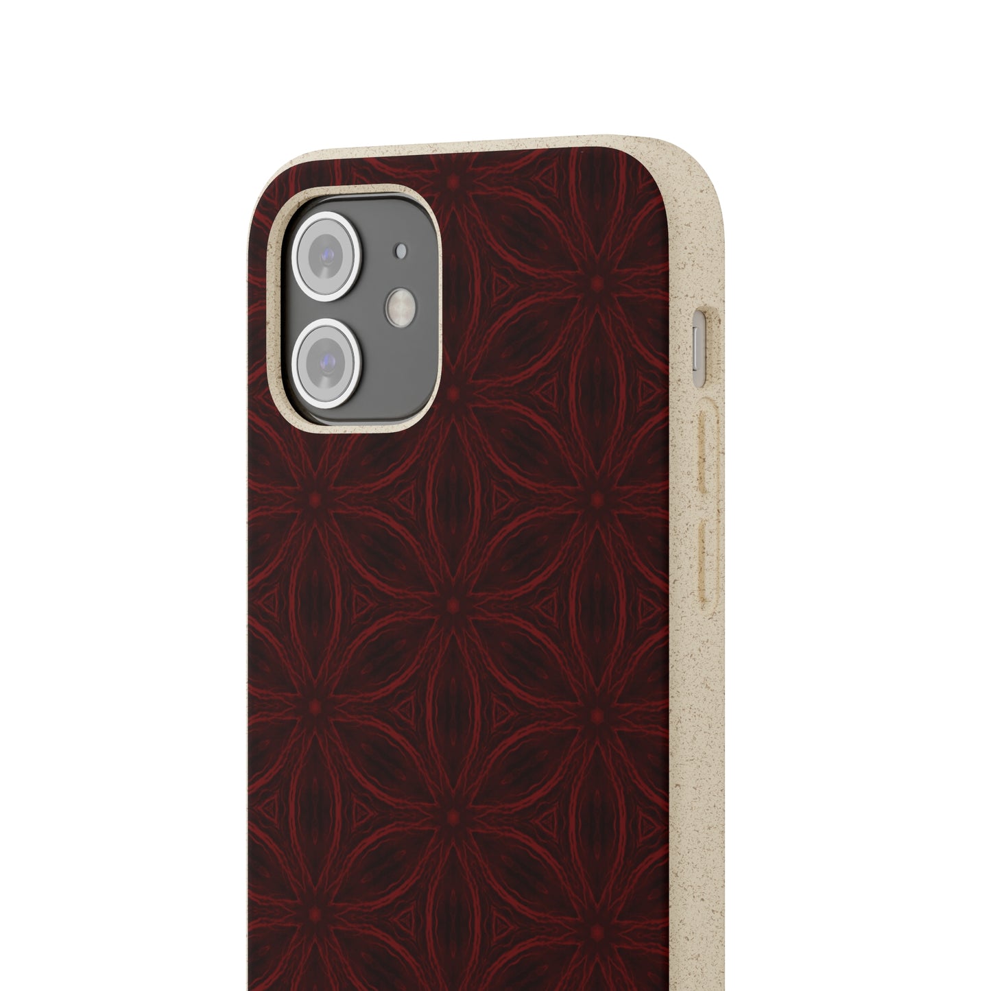 Deep Burgundy and Black Patterned Biodegradable Phone Case