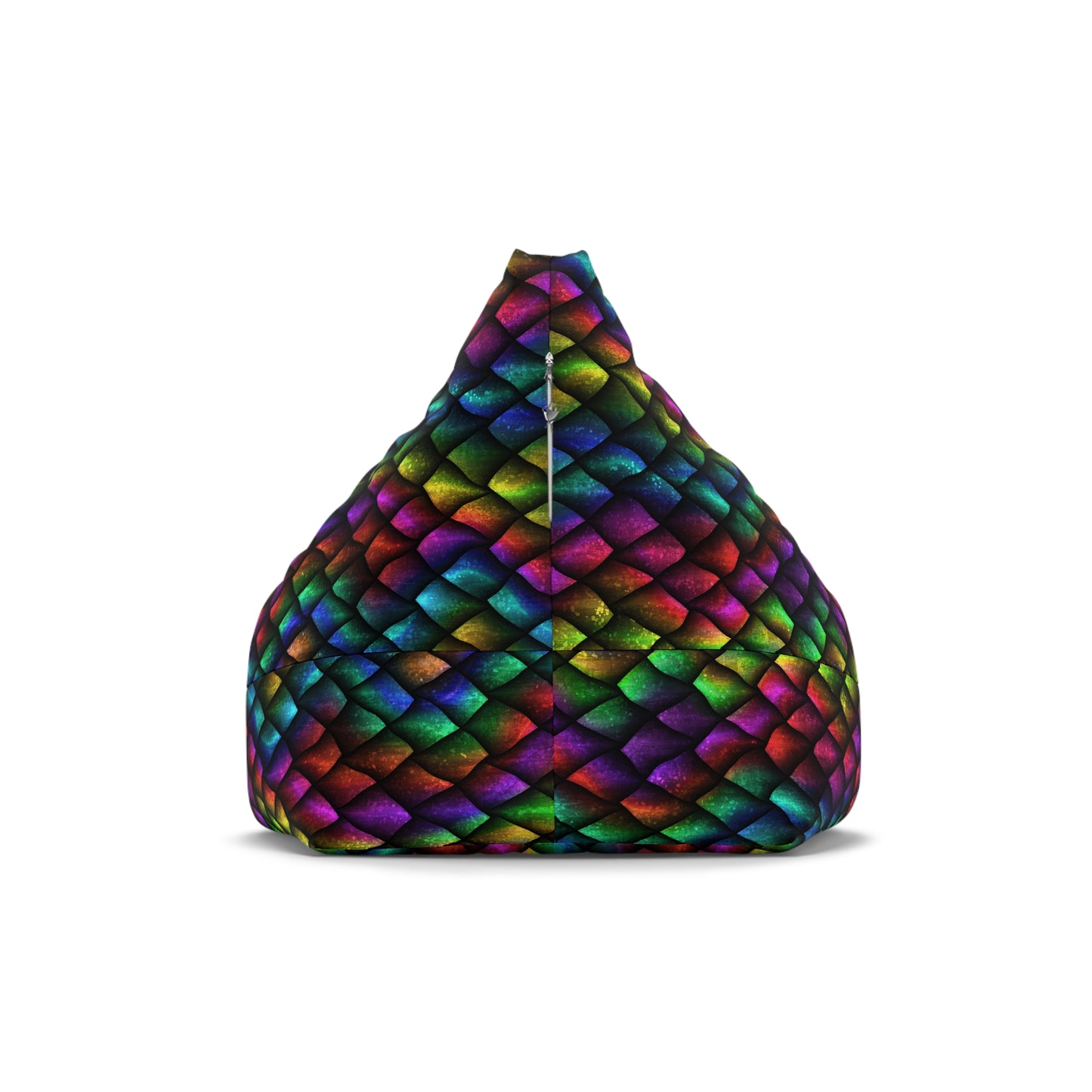 Dragon Scale Pattern Beanbag Chair Cover - Dark Rainbow Colors