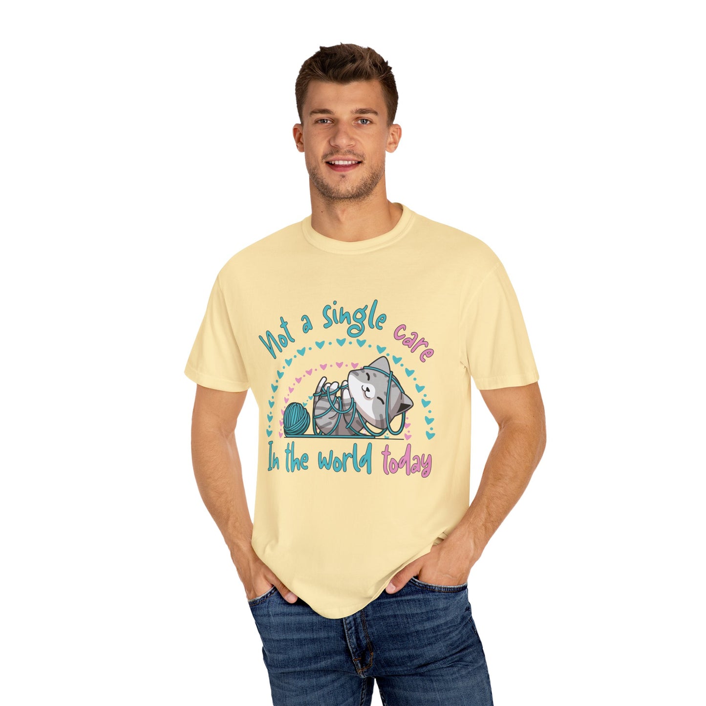 Cute T-Shirt for Cat Lovers | Carefree Kitten Comfort Colors Tee
