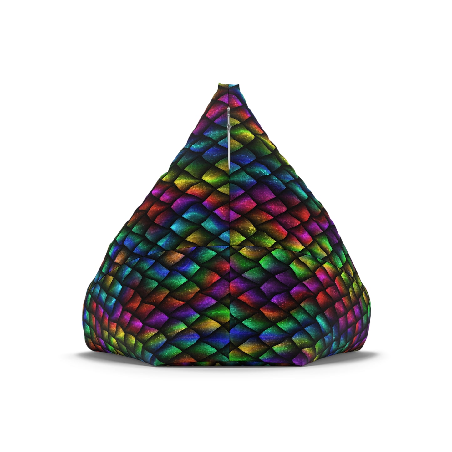 Dragon Scale Pattern Beanbag Chair Cover - Dark Rainbow Colors