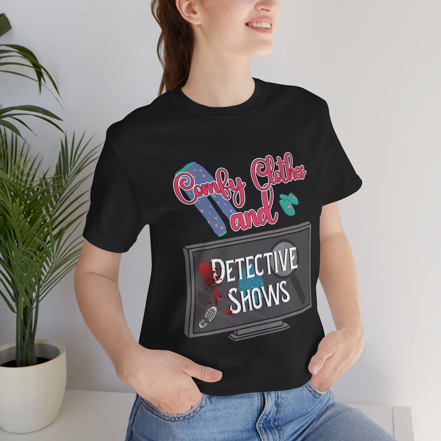 Comfy Clothes and Detective Shows Cute Short Sleeve Tee