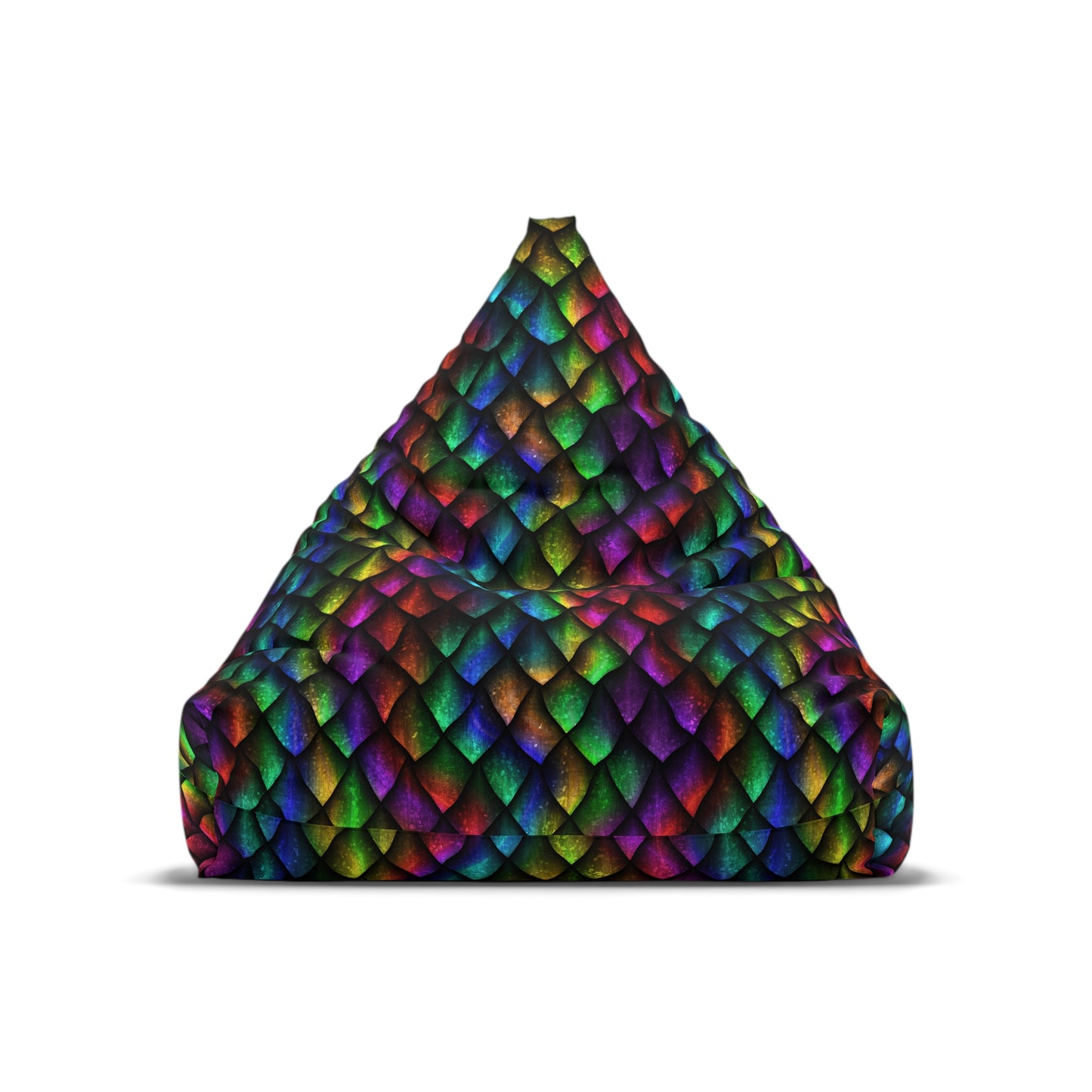 Dragon Scale Pattern Beanbag Chair Cover - Dark Rainbow Colors