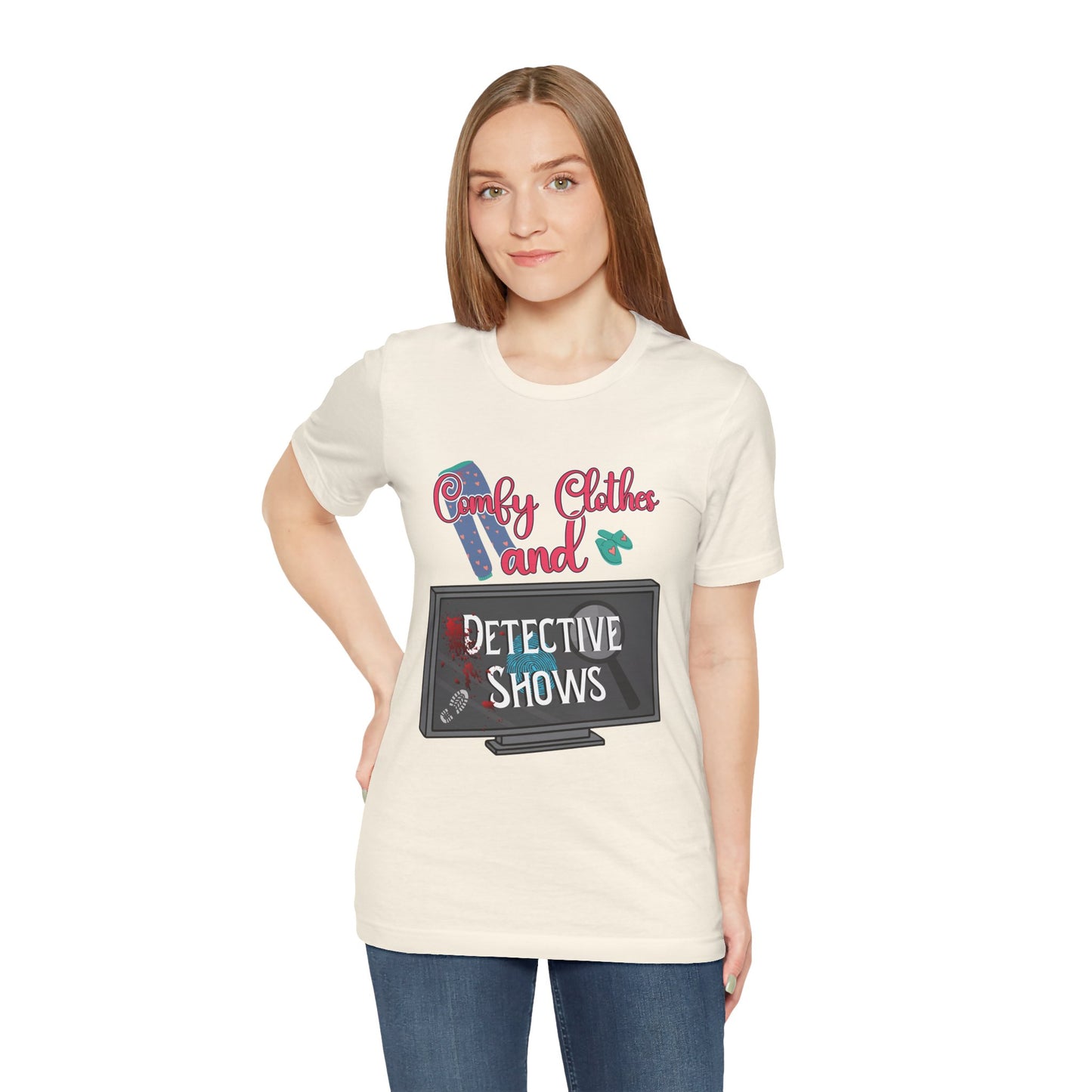 Comfy Clothes and Detective Shows Cute Short Sleeve Tee